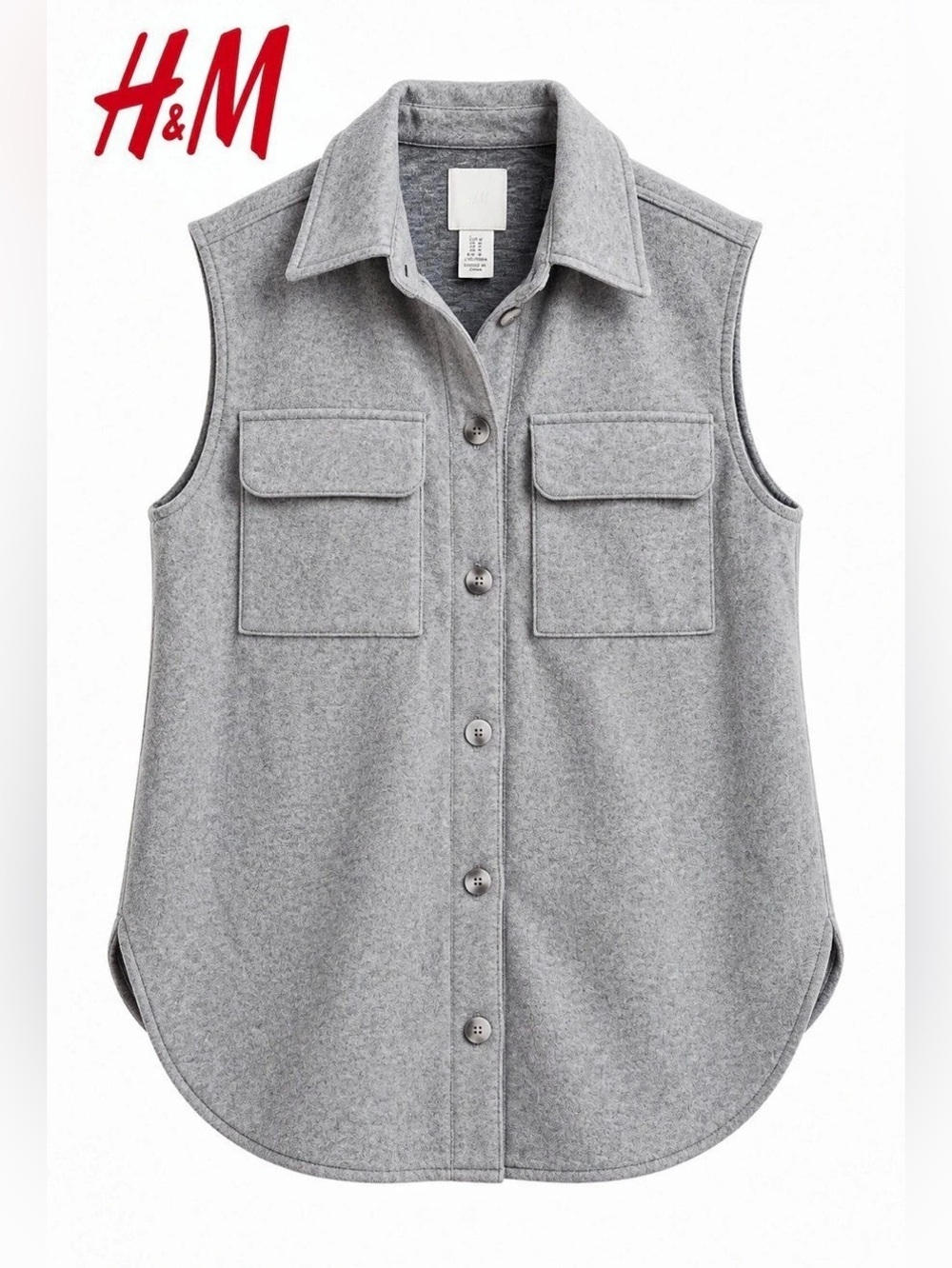 H&M Long Vest in Gray Like New
